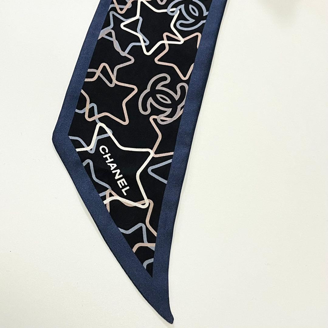 希少✨美品✨CHANEL シャネル　ヘアバンド　スカーフ　ココマーク　スター柄