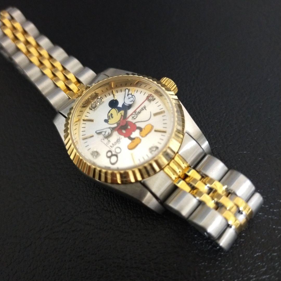 希少 限定品ミッキーマウス 80周年記念 ダイヤ付き レディース腕時計