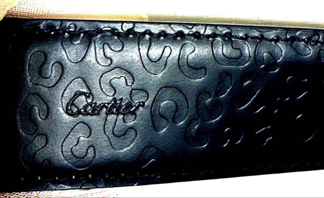【新品未使用】Cartier カルティエ　パンテール　ブラックレザー ベルト