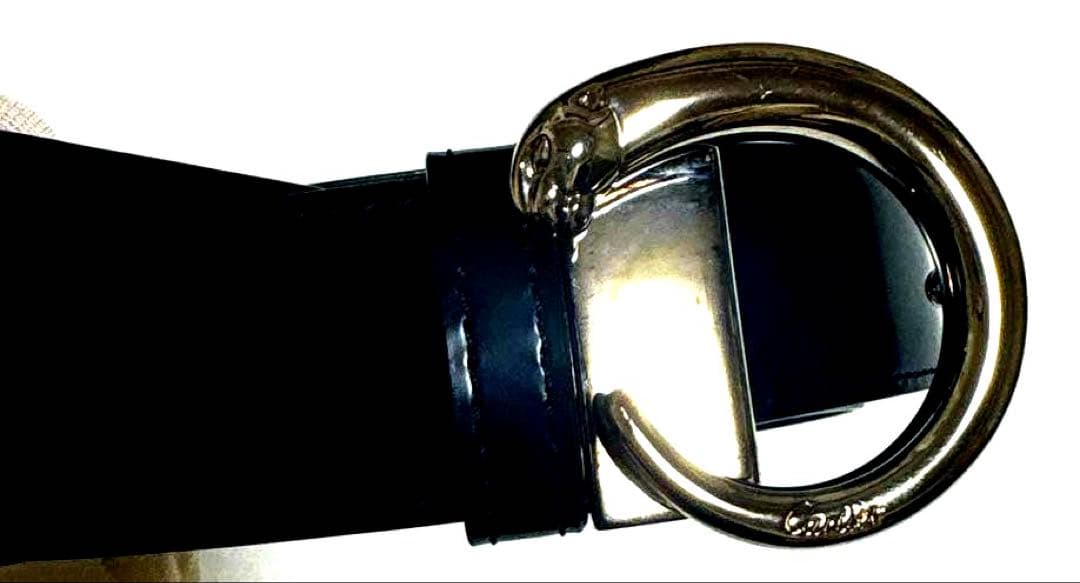 【新品未使用】Cartier カルティエ　パンテール　ブラックレザー ベルト