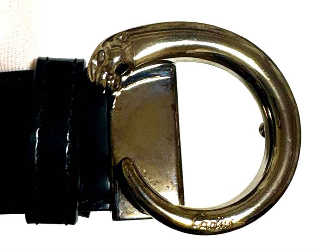 【新品未使用】Cartier カルティエ　パンテール　ブラックレザー ベルト