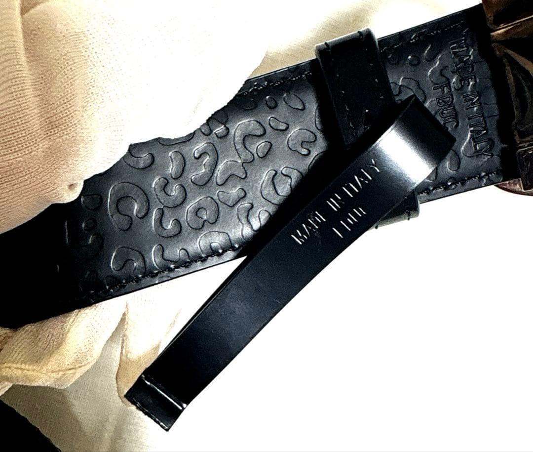 【新品未使用】Cartier カルティエ　パンテール　ブラックレザー ベルト