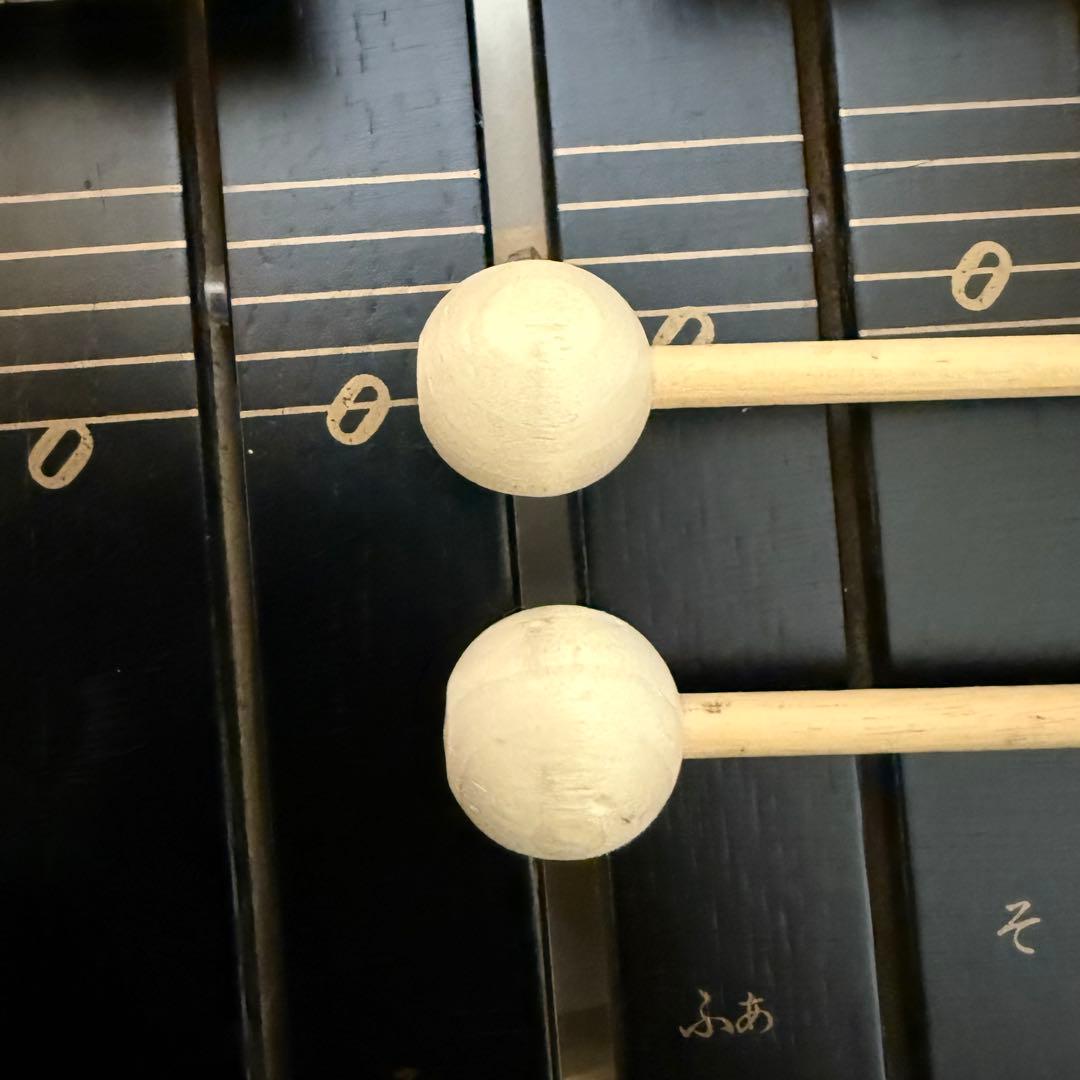 木琴 ゼンオン 紐交換済み 全音楽譜出版社 30音 半音 赤いキャリーバッグ付き