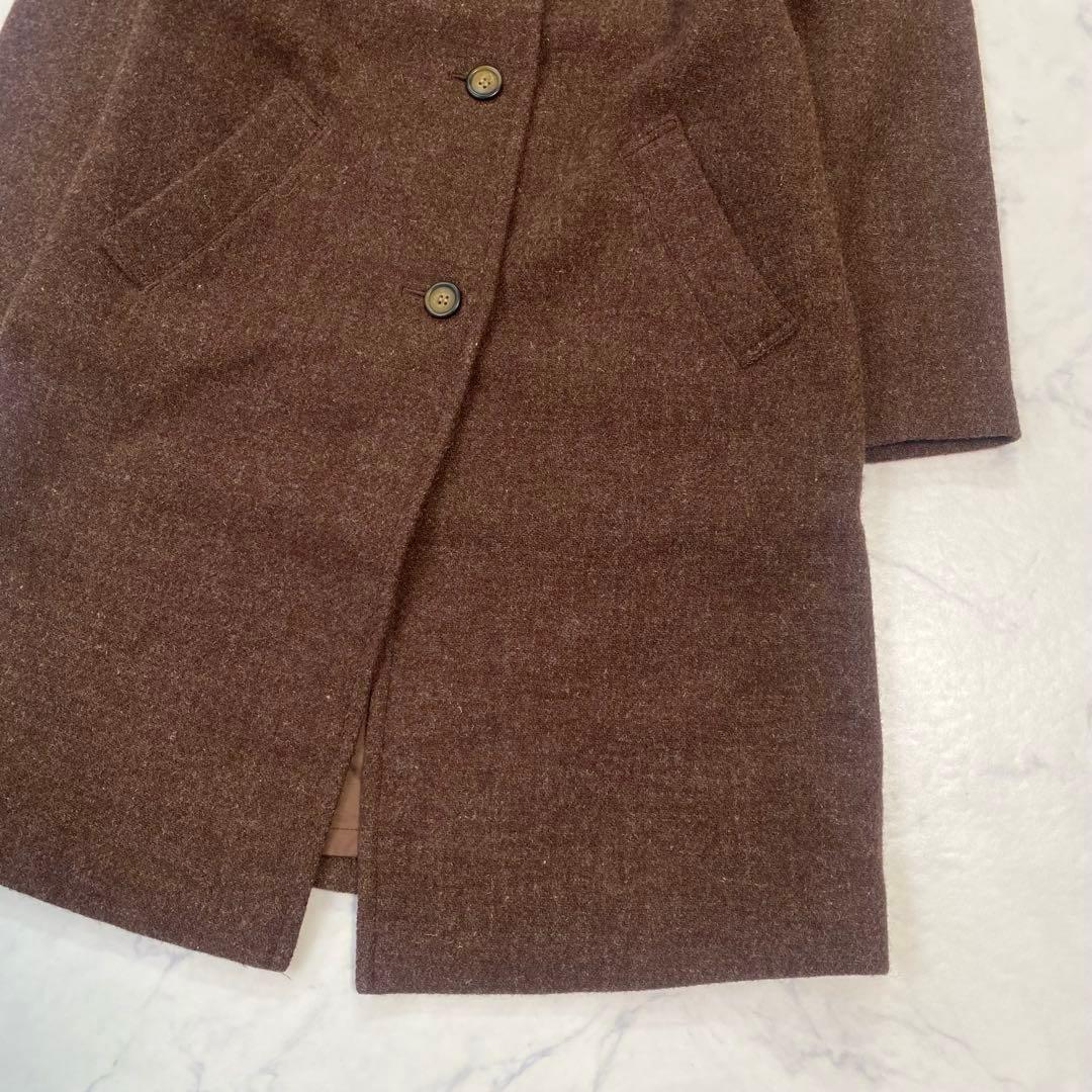 ハリスツイード　Harris Tweed ステンカラーコート　ブラウン