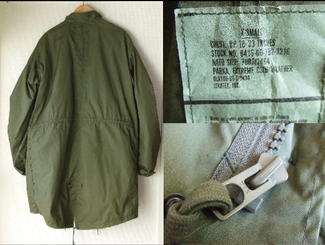 XS★US ARMY米軍実物★80sモッズコート　ビンテージxsmall80年代