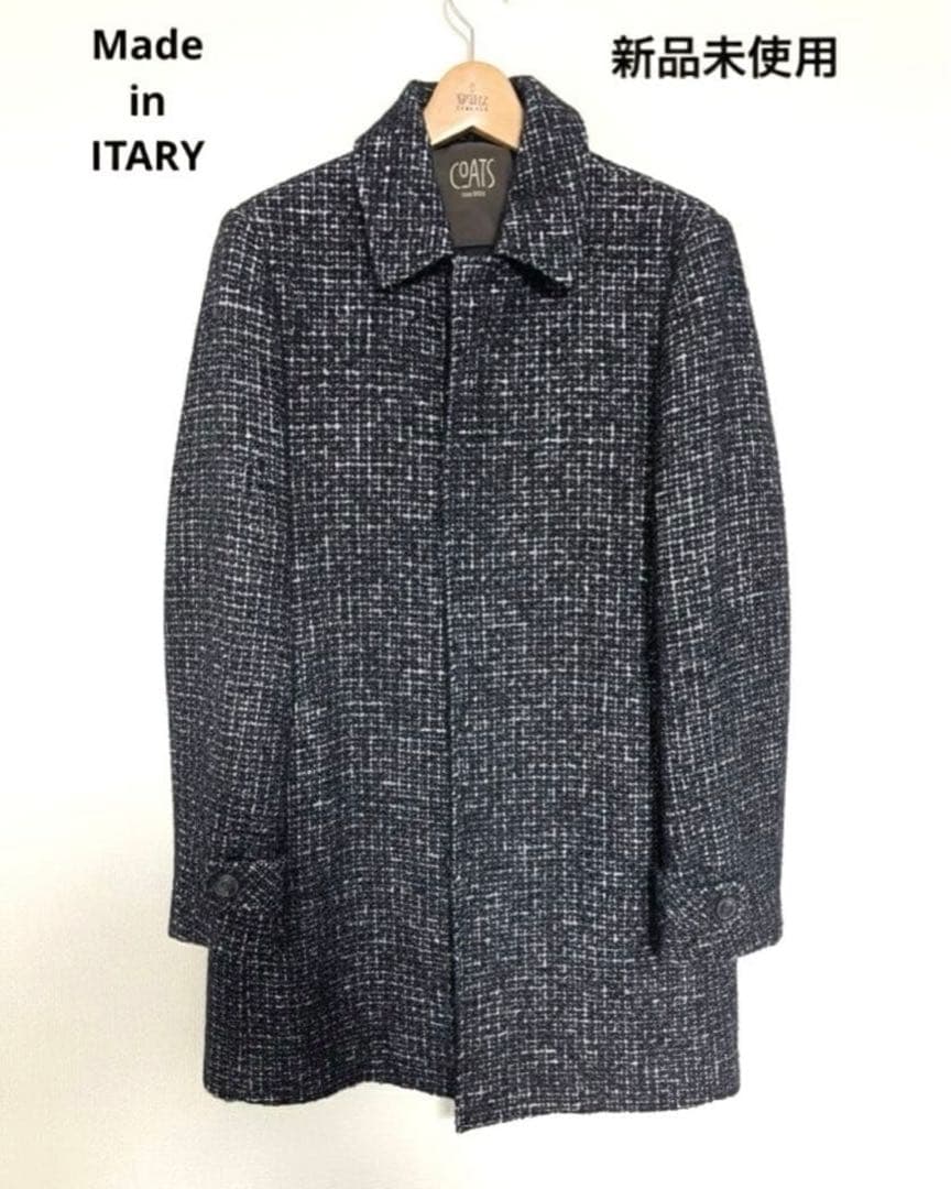 最高級 COATS MILANO ネイビー ツイード チェスターコート ロービングツイード チェスターコート | BLUE BLUE JAPAN | ハリウッド