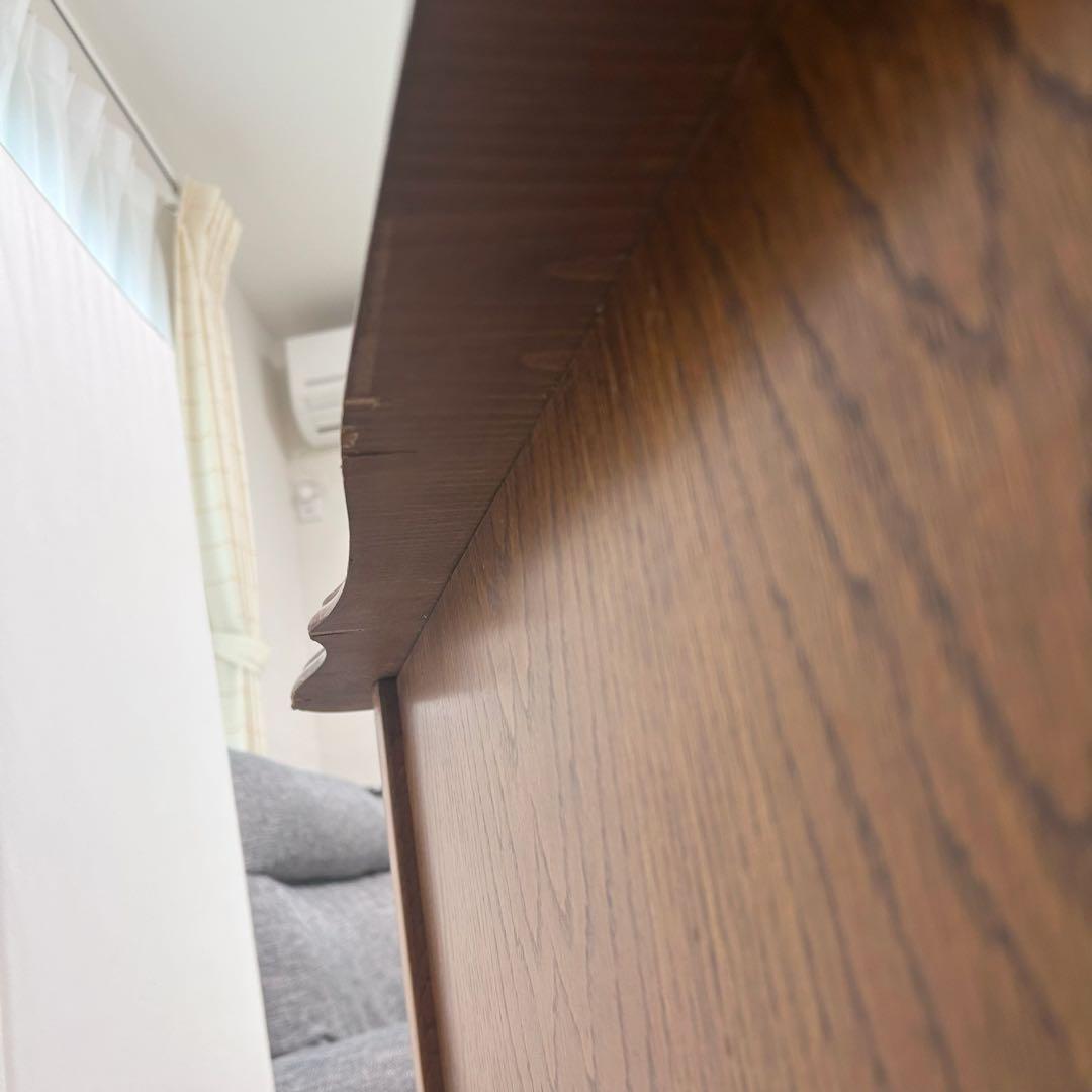 アンティーク　三越家具ブルージュ　ルーマニア製　オーク材デスク　英国　猫脚　虎柄