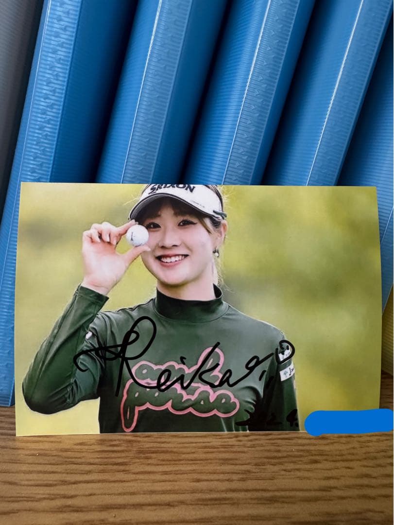 JLPGA 女子ゴルフ 都玲華 直筆サイン入り写真 ① 原英莉花 馬場咲希