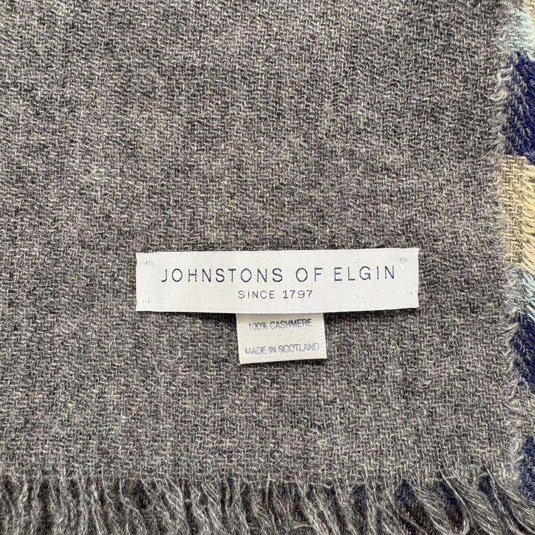 ジョンストンズ　大判　ストール　カシミヤ　グレー
