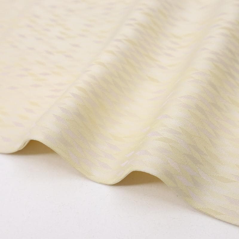 《ちゃ★小さめ■上質お召■細やか矢羽根の織り模様■淡黄色◆TY11-12》