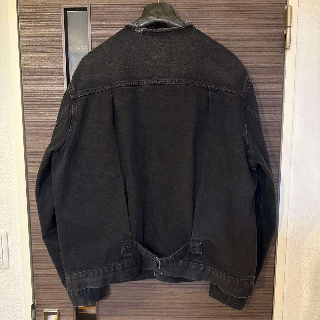 リーバイス エディフィス 別注 Type 1 デニムジャケット ノーカラー 黒
