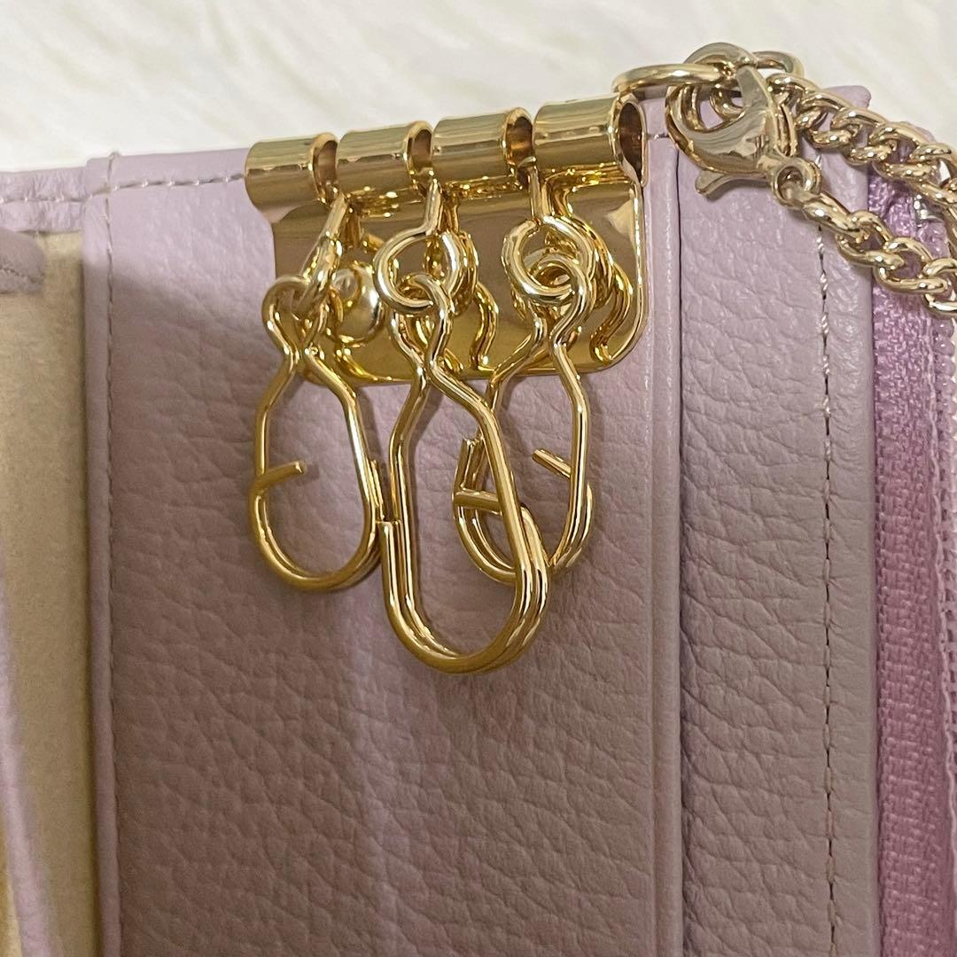 【未使用 ATAO アタオ ベル キーケース ミニ財布 ラベンダー 現行品