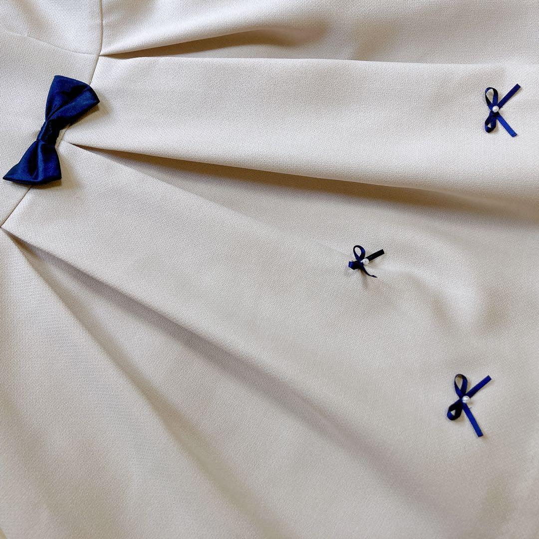 110size ベージュ×ネイビー セレモニー 入学 卒園 発表会 フォーマル