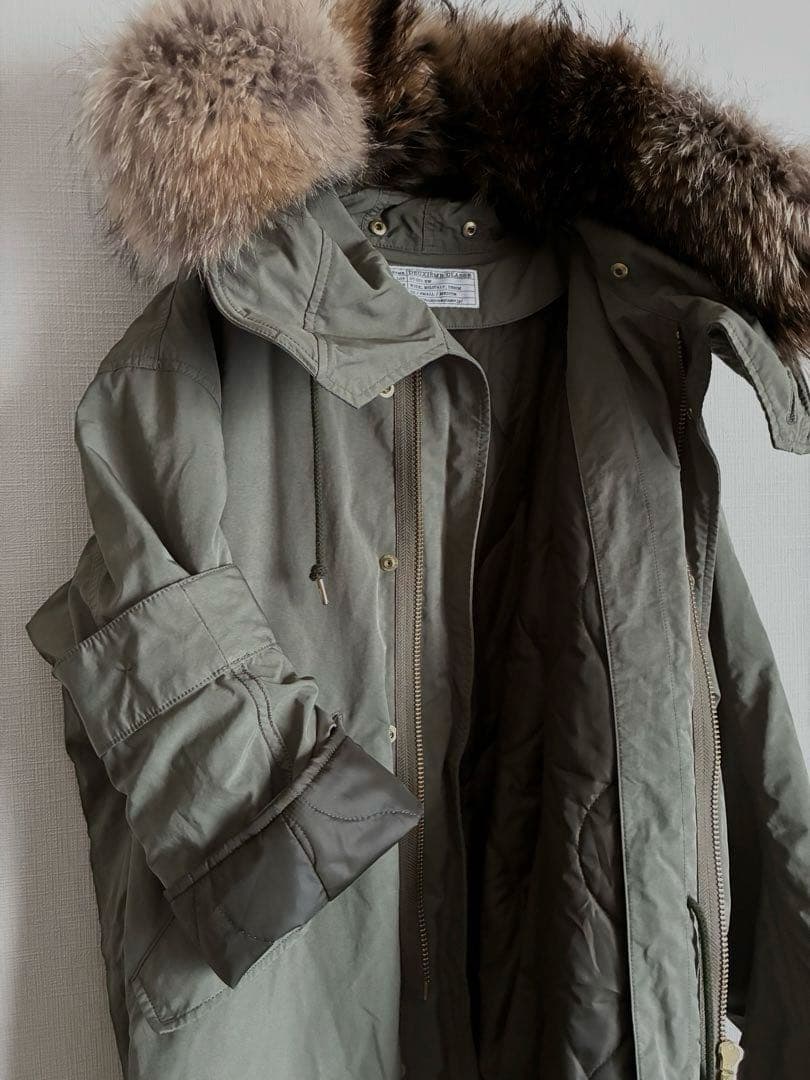 美品【ドゥーズィエムクラス】モッズコート ファーライナー付き カーキ