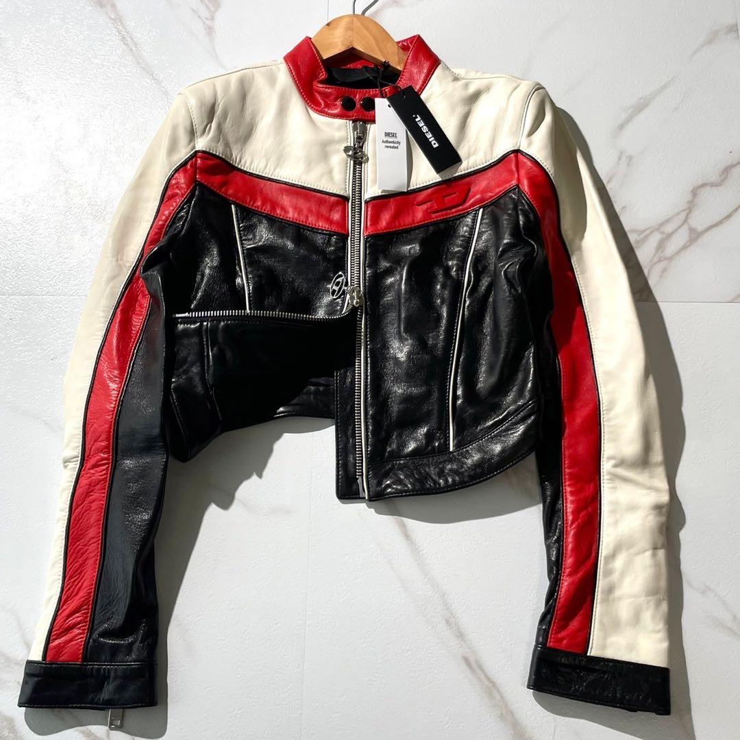 未使用 定価22万 ディーゼル Dロゴ ライダース レザージャケット