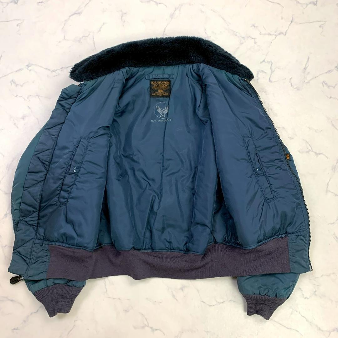50s復刻★ USA製 ALPHA B-15C ネイビー M　D909