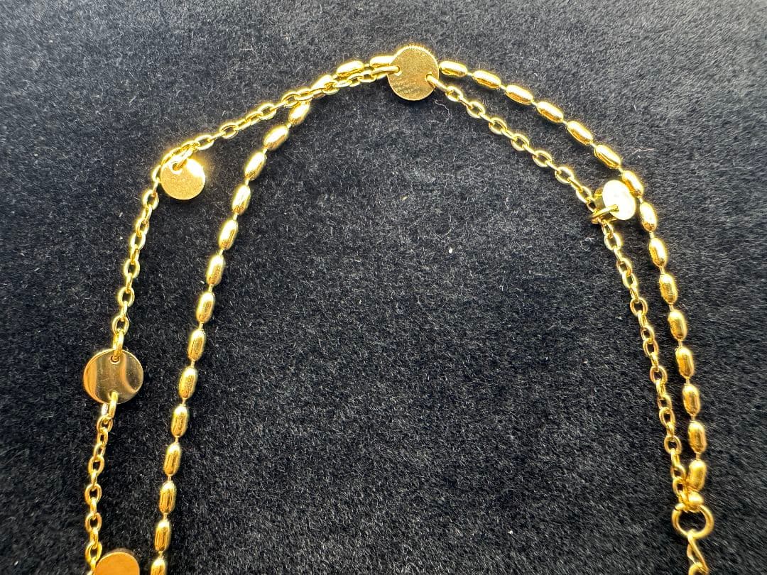 K18 チェーンブレスレット 丸いプレート付き2.31g
