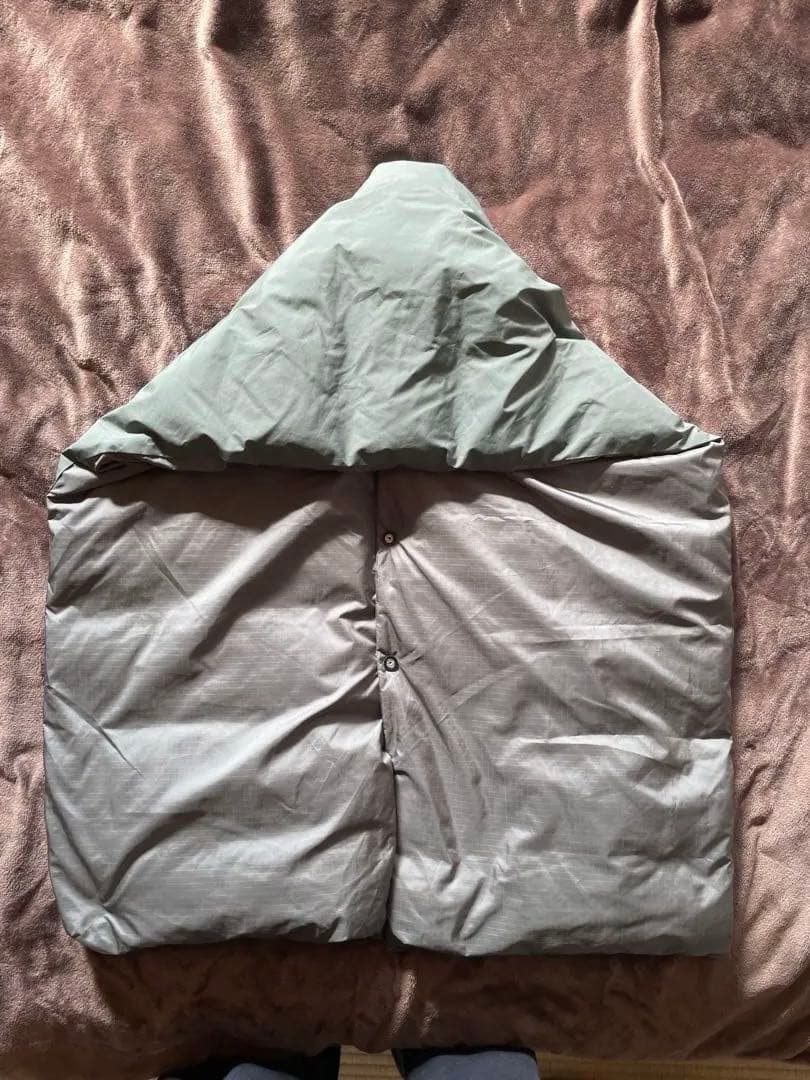 ノースフェイスパープルレーベル ダウンケープ カーキ セージグリーン