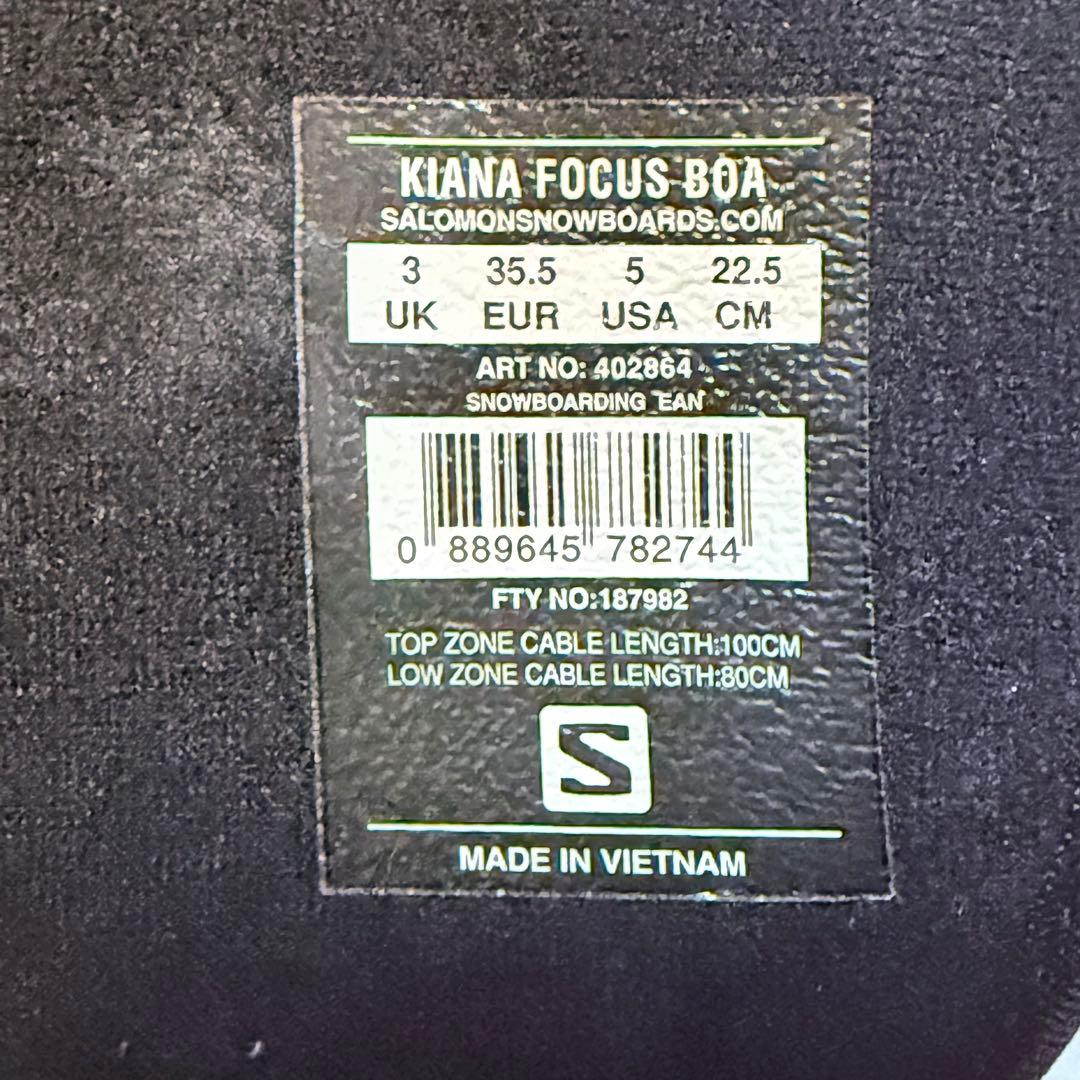 美品SALOMON KIANA 22.5cm ダブルBOA 上位モデル