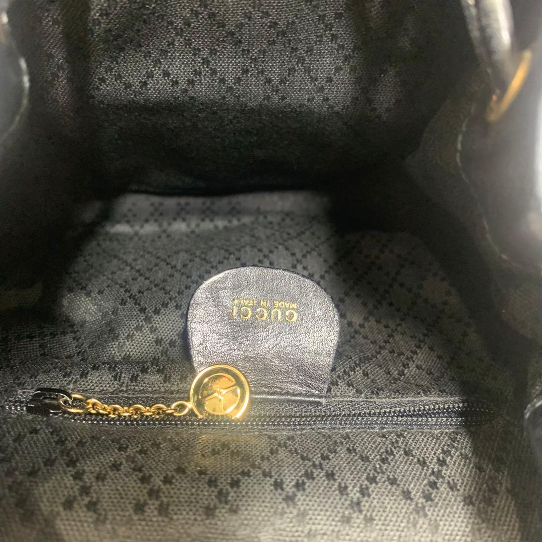 オールドグッチ GUCCI バンブー リュック バッグパック レザー 黒