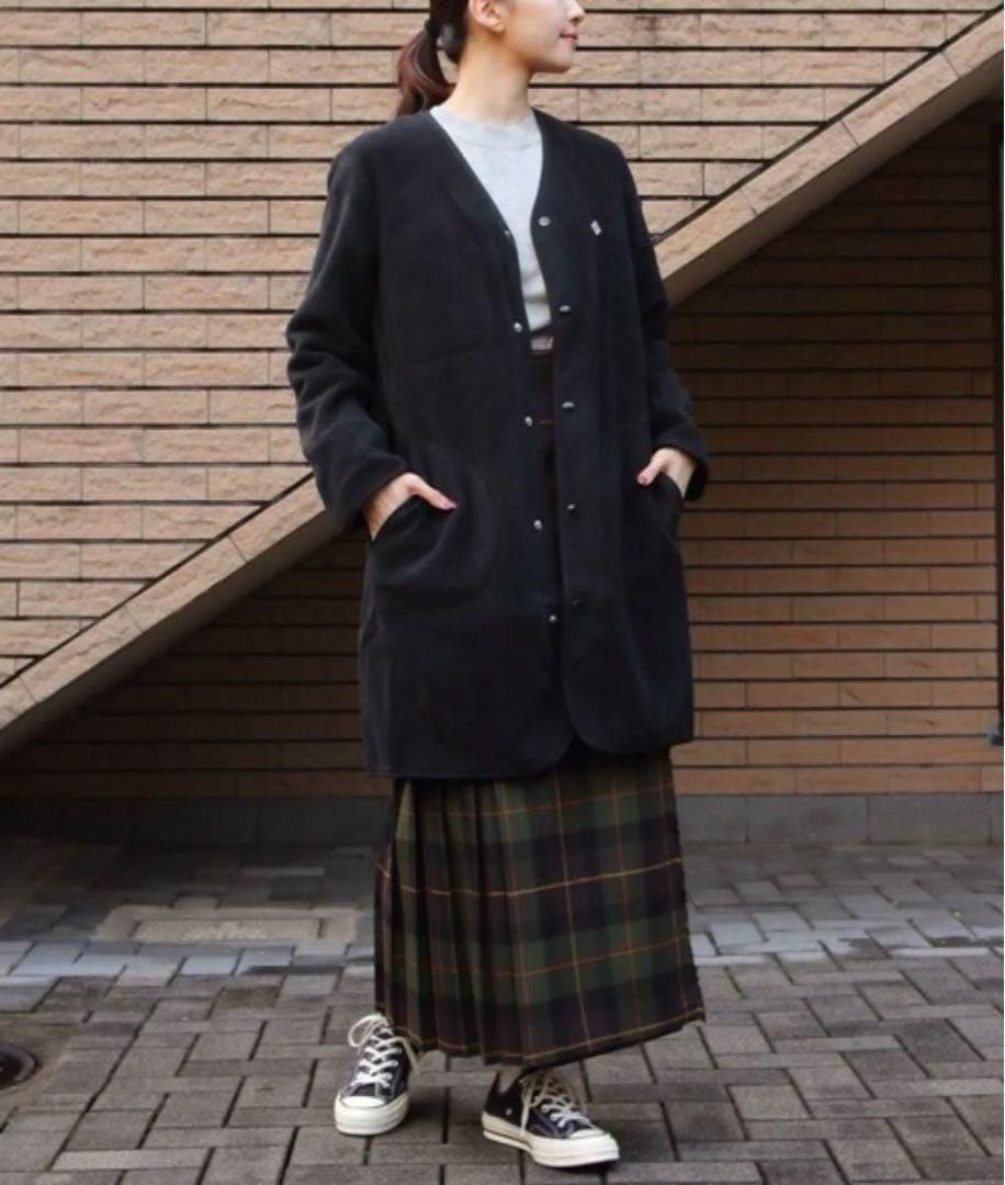 新品 Dantonダントン フリースカラーレスコート ブラック　38