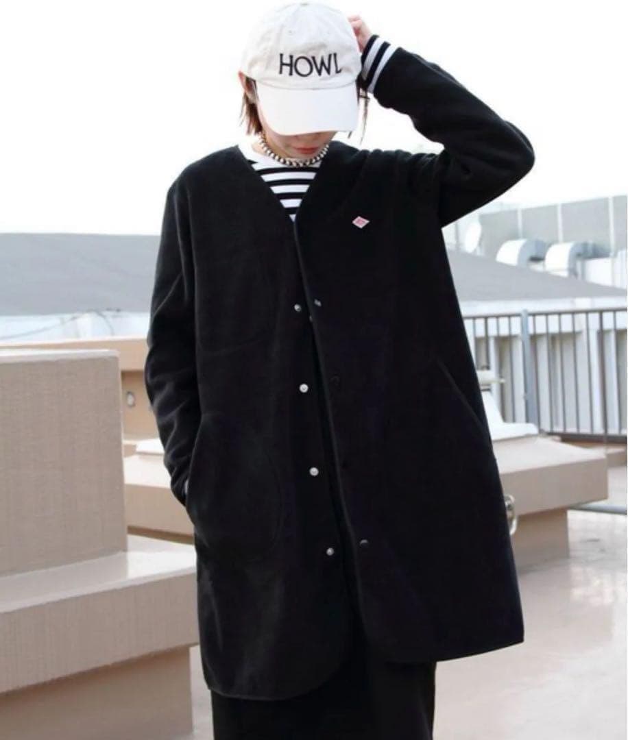 新品 Dantonダントン フリースカラーレスコート ブラック　38