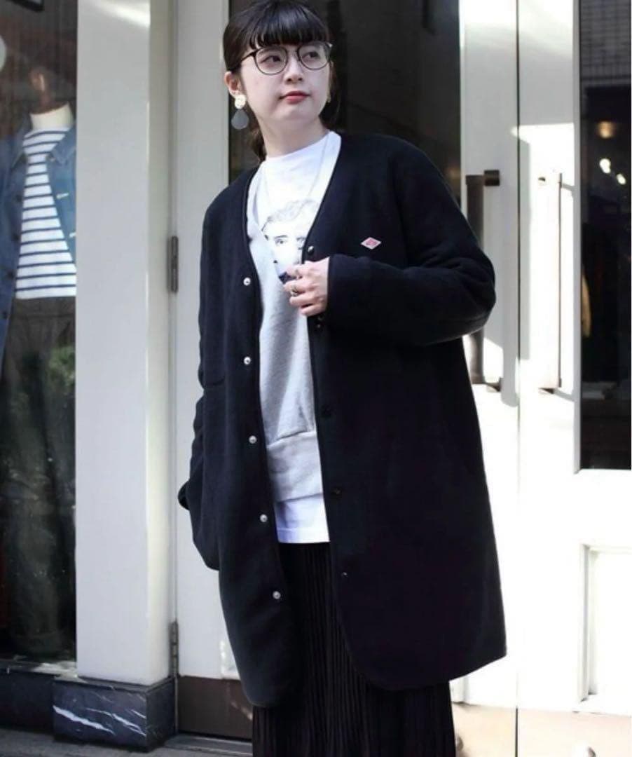 新品 Dantonダントン フリースカラーレスコート ブラック　38