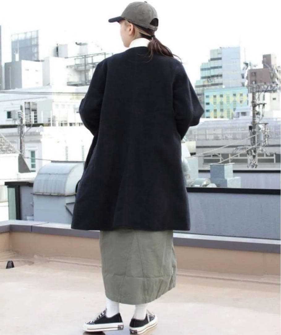 新品 Dantonダントン フリースカラーレスコート ブラック　38