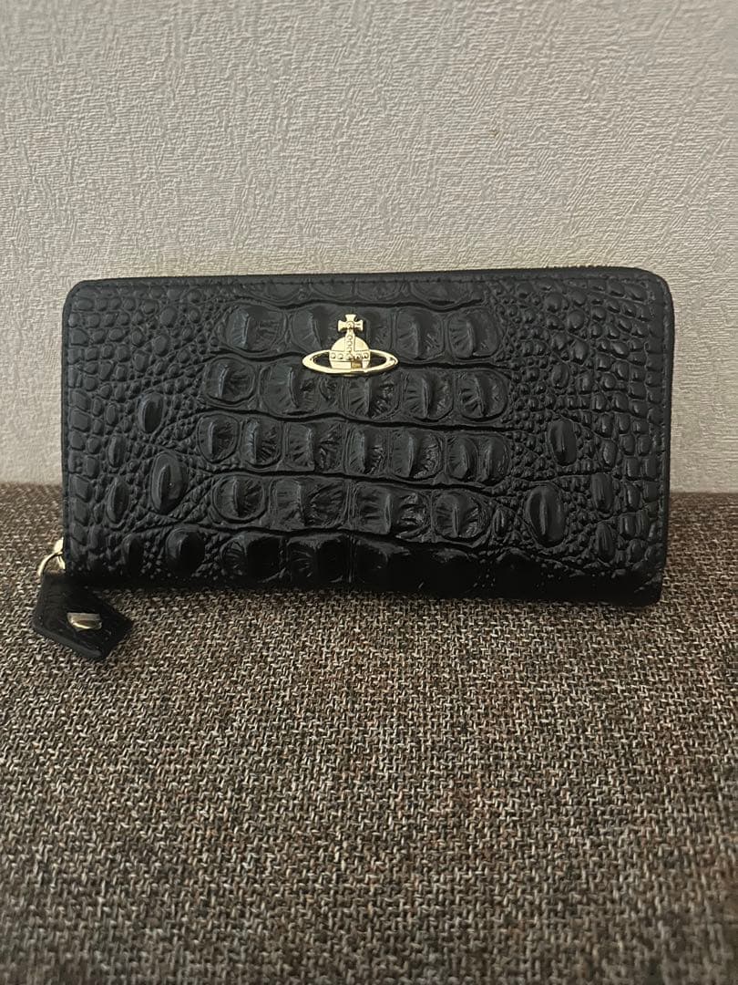ヴィヴィアンウエストウッドクロコダイル風長財布 ブラック