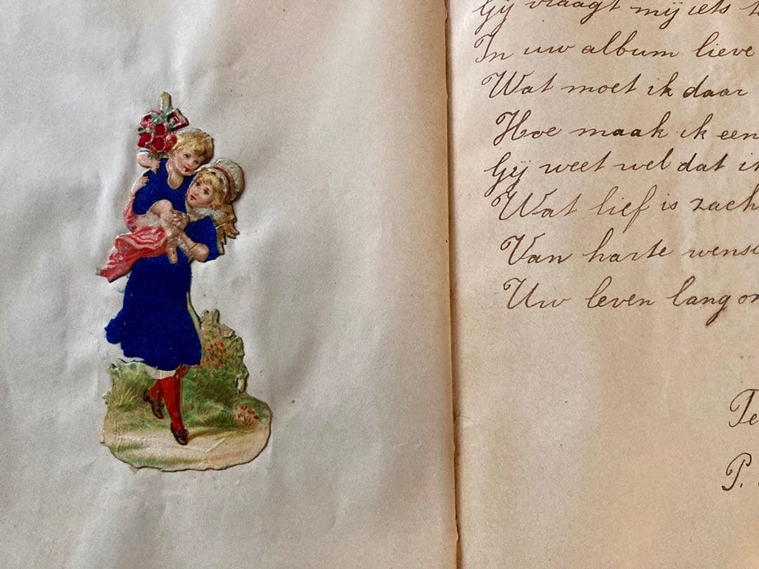 アンティーク クロモス ブック 薔薇 エンジェル 1910年代 本 クロモブック