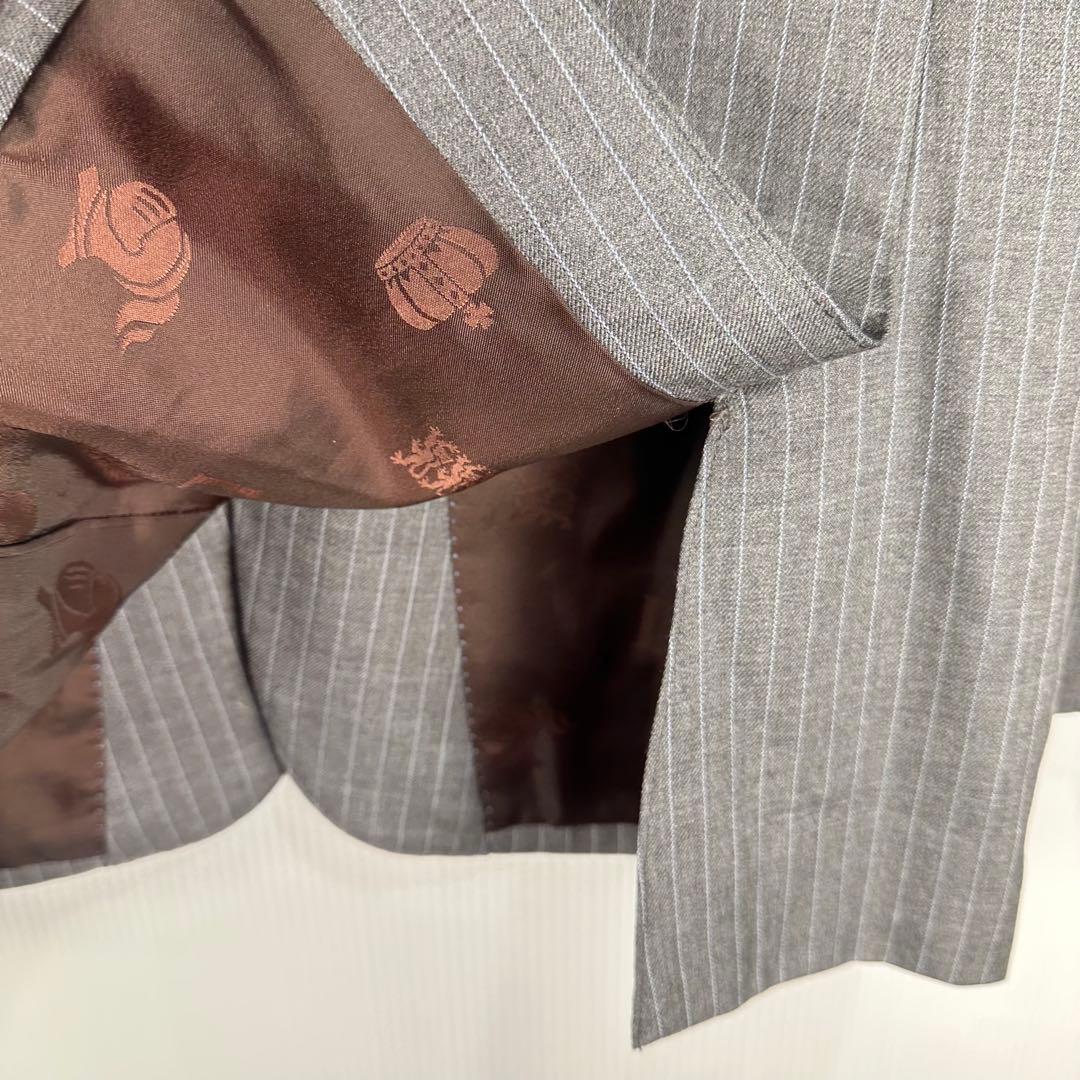 ラブレス LOVELESS スーツ ストライプ グレー 50 日本製 羊毛