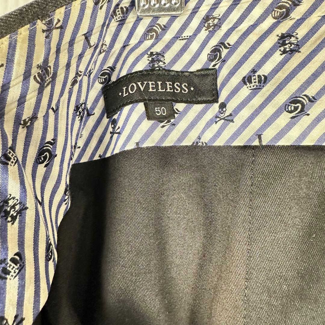 ラブレス LOVELESS スーツ ストライプ グレー 50 日本製 羊毛