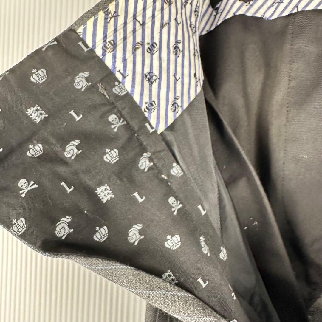 ラブレス LOVELESS スーツ ストライプ グレー 50 日本製 羊毛