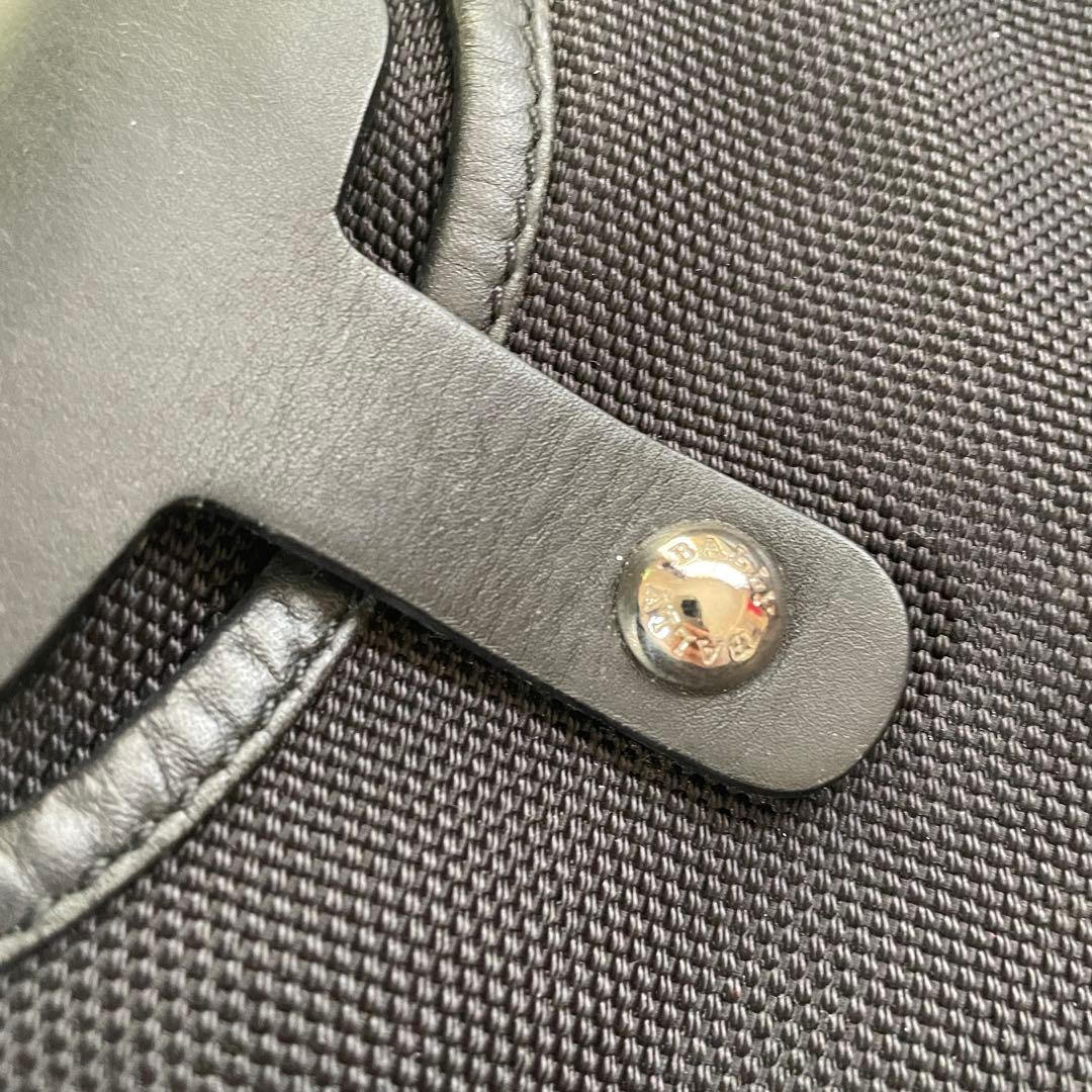 BALLY バリー ショルダーバッグ サコッシュ キャンバス×レザー ブラック