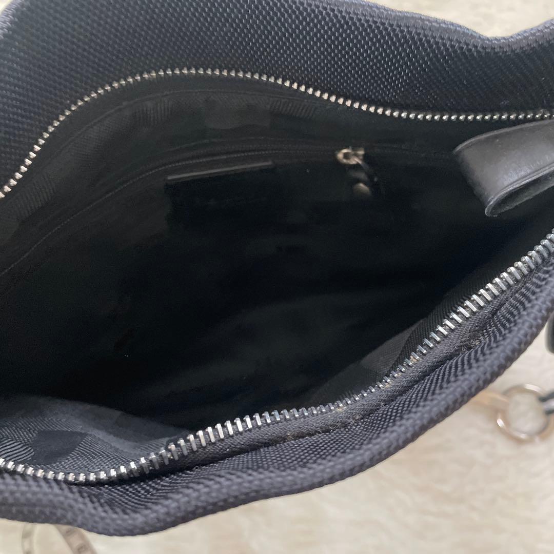 BALLY バリー ショルダーバッグ サコッシュ キャンバス×レザー ブラック