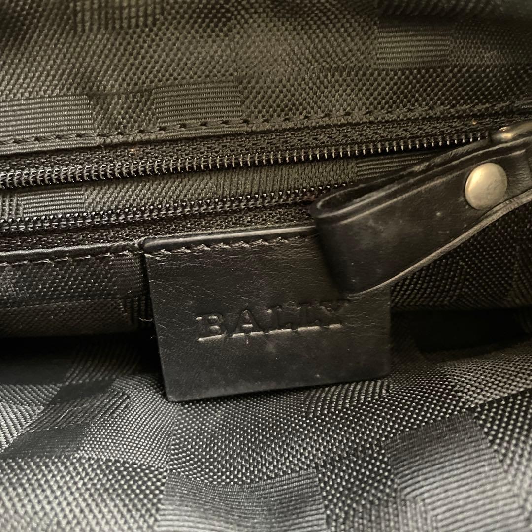 BALLY バリー ショルダーバッグ サコッシュ キャンバス×レザー ブラック