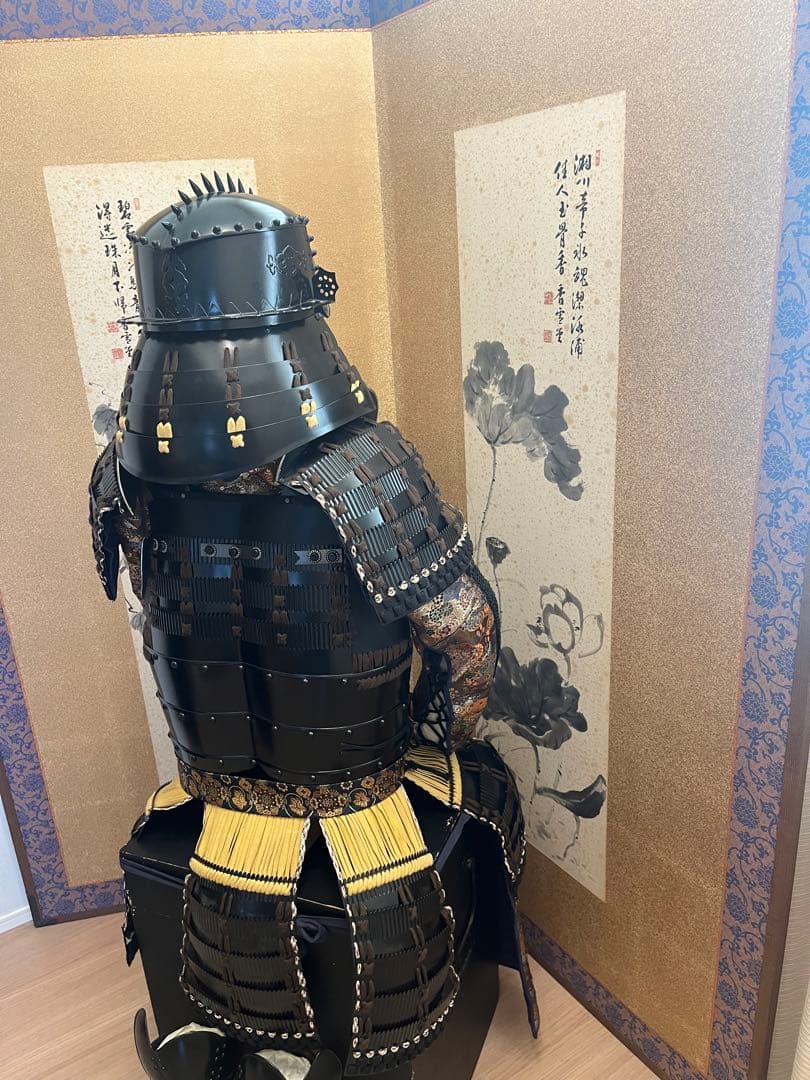 美品！鎧兜　大鎧　等身大一式　雑賀衆　鎧櫃、鎧台付き