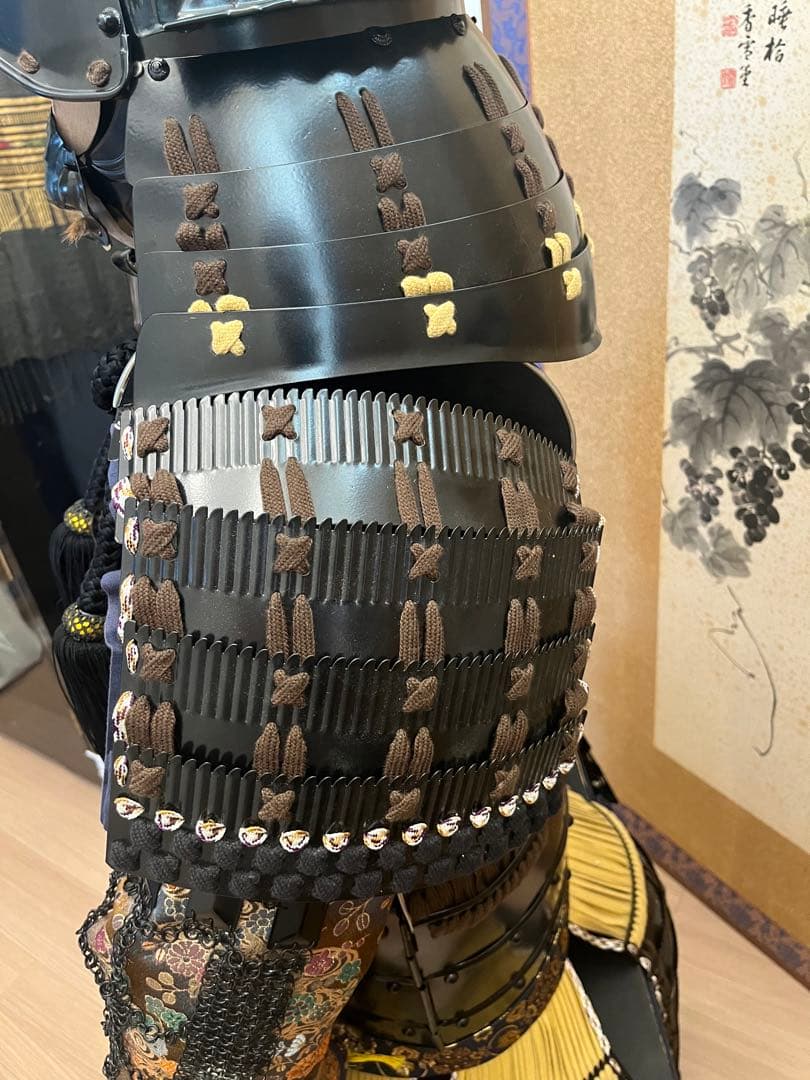 美品！鎧兜　大鎧　等身大一式　雑賀衆　鎧櫃、鎧台付き