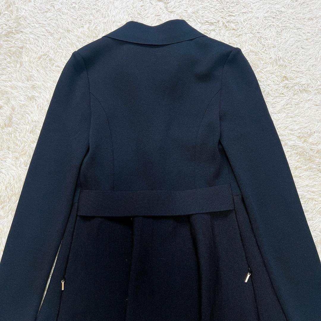 【美品】エポカ ミラノリブフレアニットコート ロングコートワンピース 黒 38