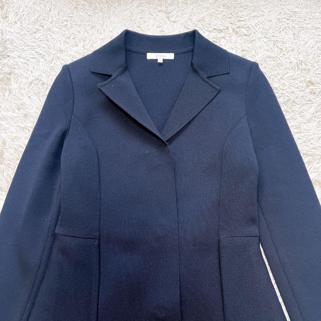 【美品】エポカ ミラノリブフレアニットコート ロングコートワンピース 黒 38