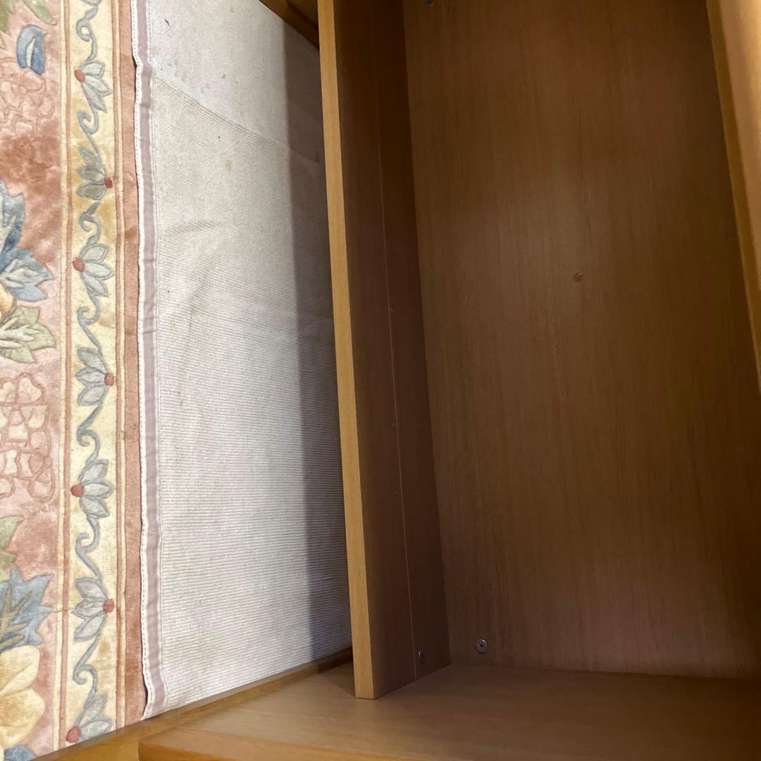 木製シンプルデスク 引き出し2つ　中古デスク、学習机　美品