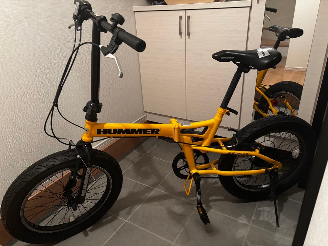 引渡し限定】HUMMER 折りたたみ自転車 イエロー - メルカリ