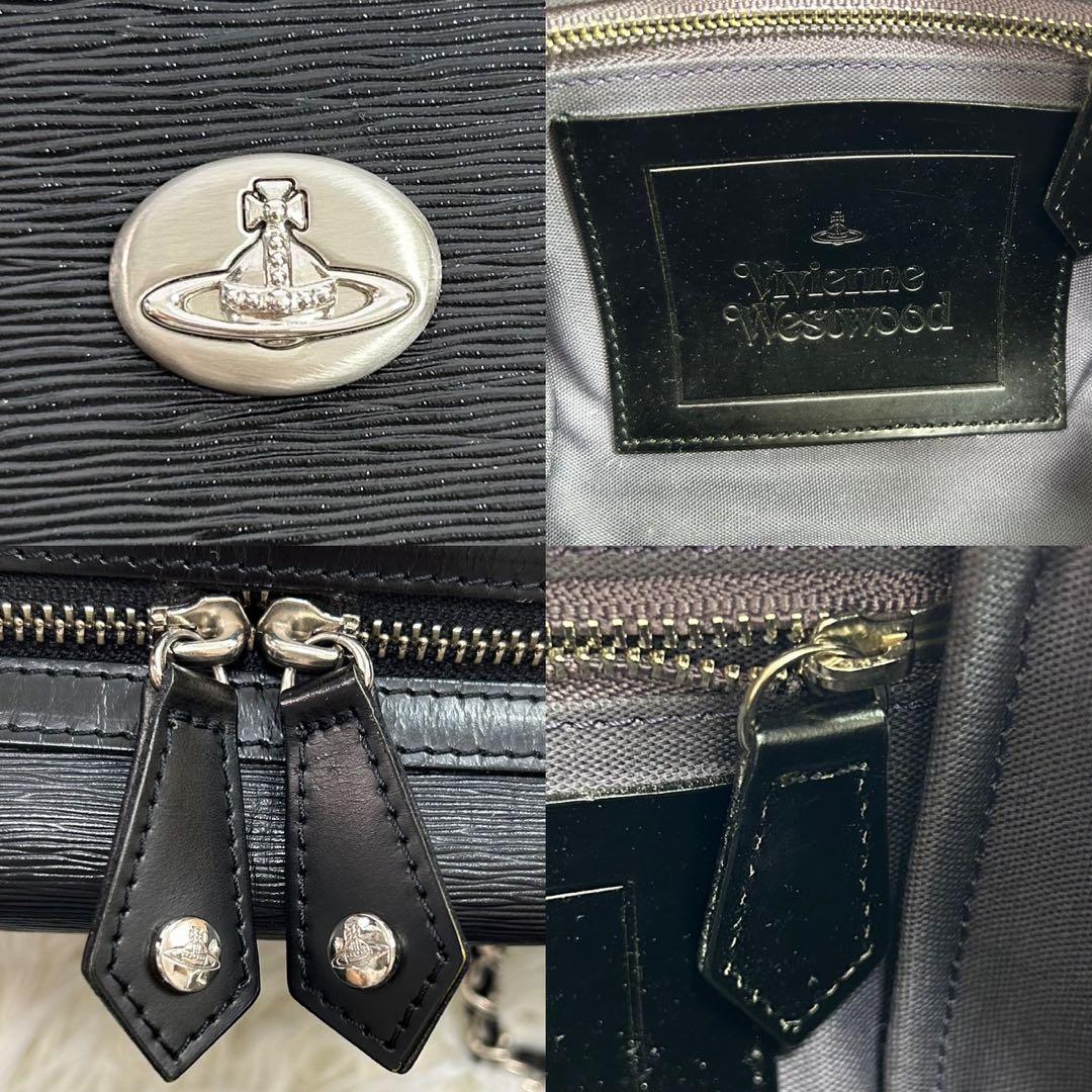【未使用級】ヴィヴィアンウエストウッド ショルダーバッグ レザー オーブ 型押し
