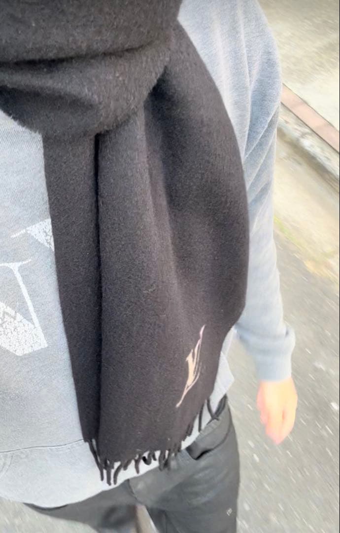 Louis Vuitton ブラック カシミヤ マフラー美品