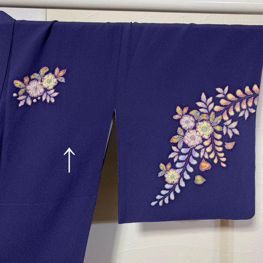 着物-辻が花着物122桐屋翠山工房本格辻が花深藍紫に幻想のぼかし絞りやまと誂製