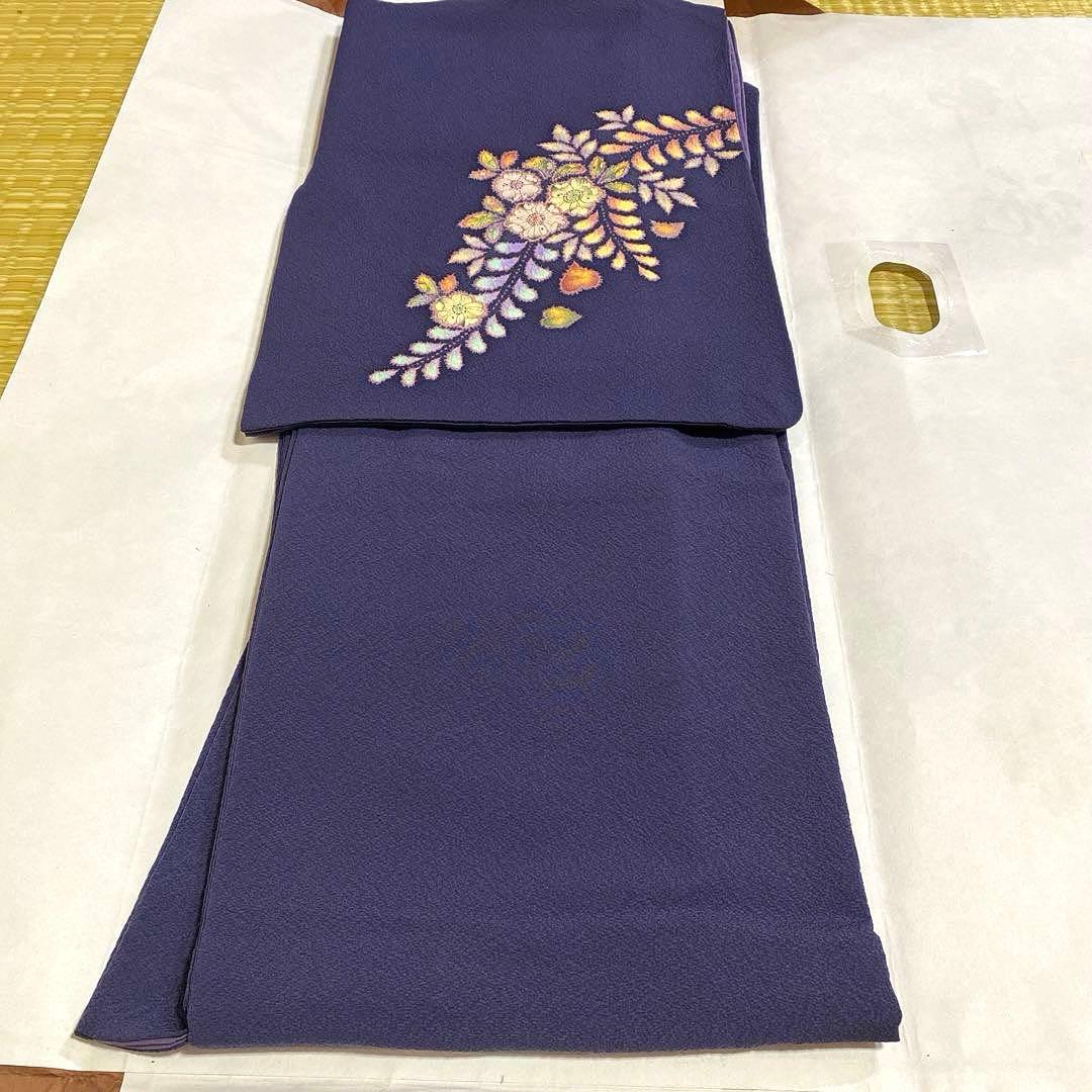 着物-辻が花着物122桐屋翠山工房本格辻が花深藍紫に幻想のぼかし絞りやまと誂製