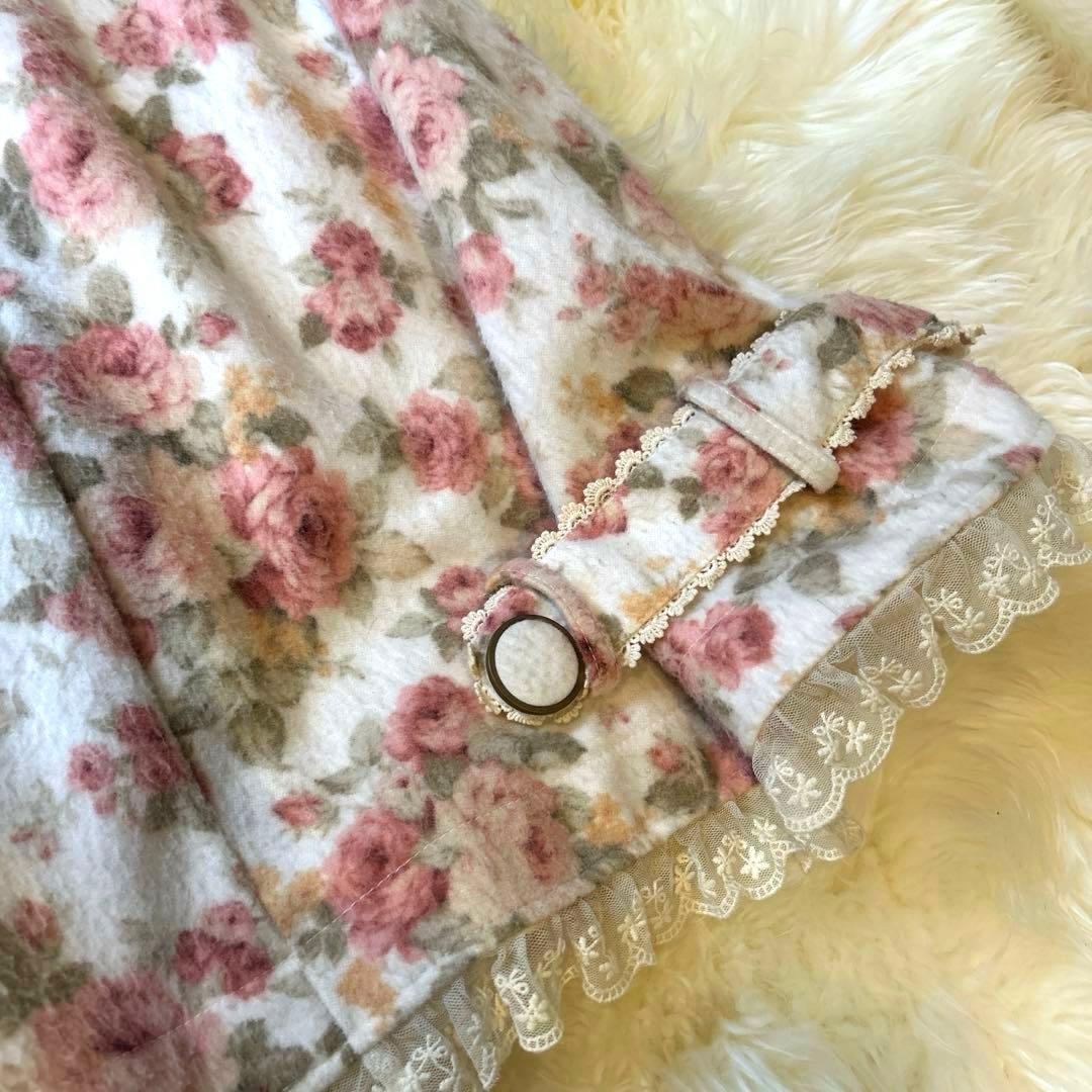 リズリサ　ポンチョ　LIZLISA ファー　花柄ポンチョ コート　レディース