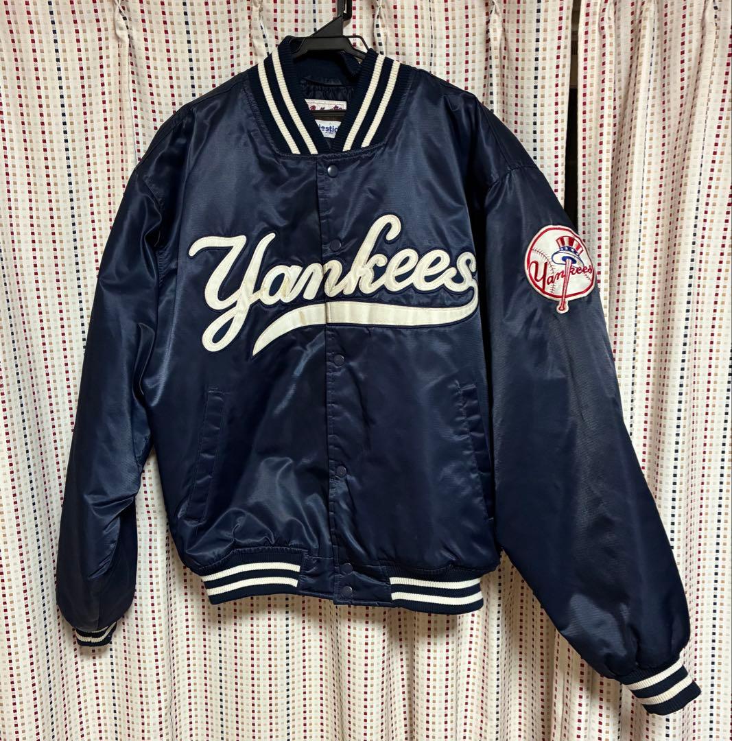 Yankees スタジャン Lサイズ Majestic ネイビー Yankees Majestic