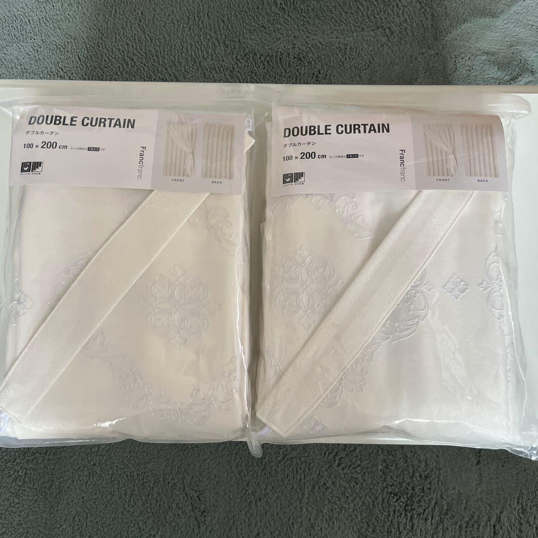 セツ太郎Francfranc ラメ×リマニフィ ダブルカーテン 2枚set