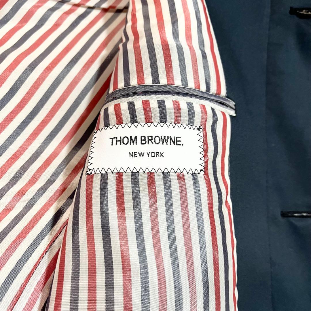 極美品　トムブラウン　バルカラーコート　ネイビー　金ボタン　タグ付き